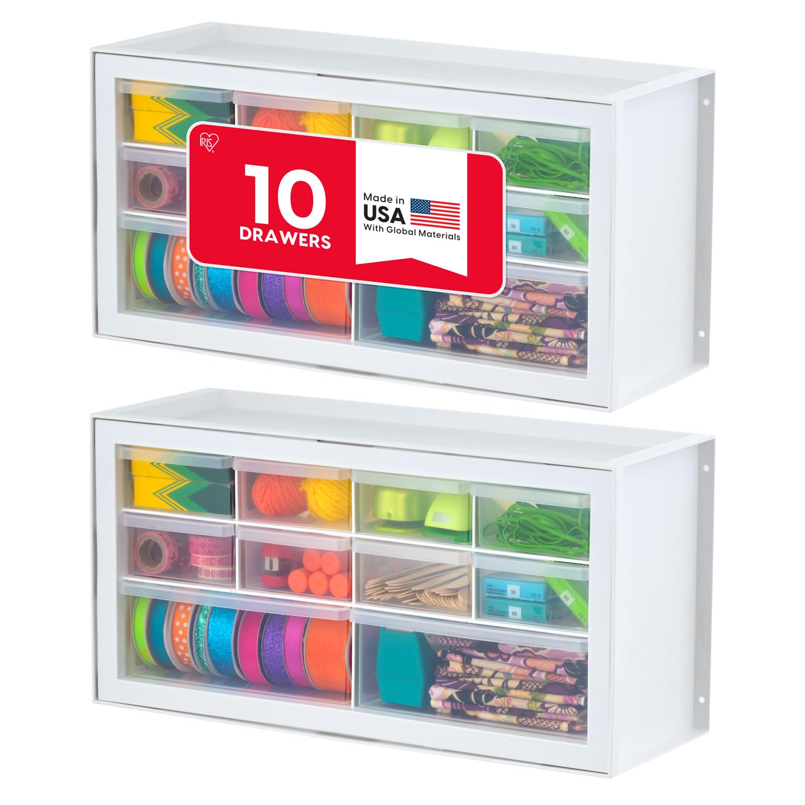Amazon.com: IRIS USA 10-Drawer Organizer (2 Pack), Made in USA