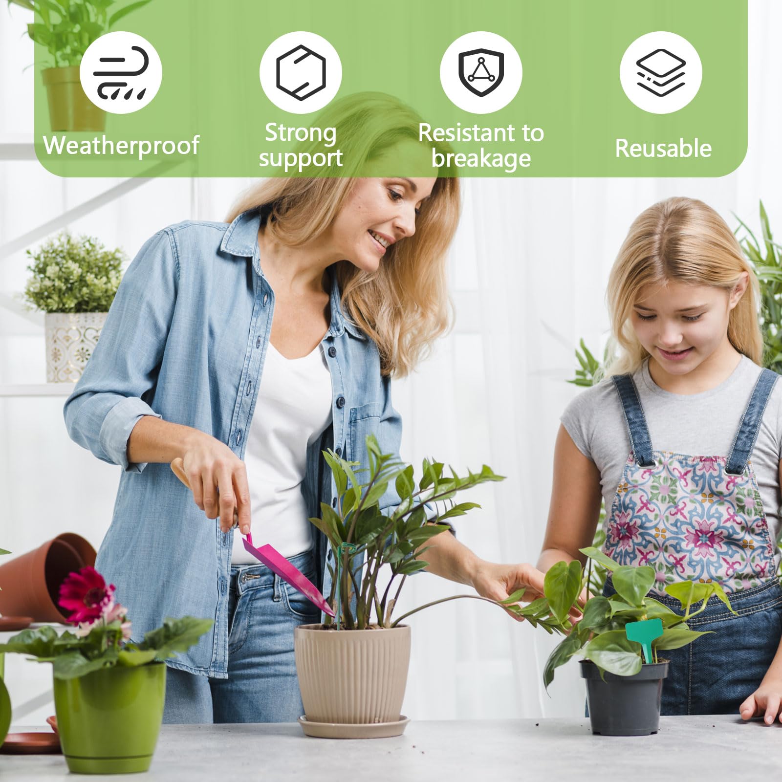 15 sztuk podpórki do roślin, 27 cm, podpora dla roślin doniczkowych, ochrona roślin przed nachyleniem do phalaenopsis, hortensji, piwonii