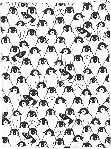 Miniatura 2 de Manta de microforro polar ultrasuave con diseño de pingüino para cama, sofá y sala de estar