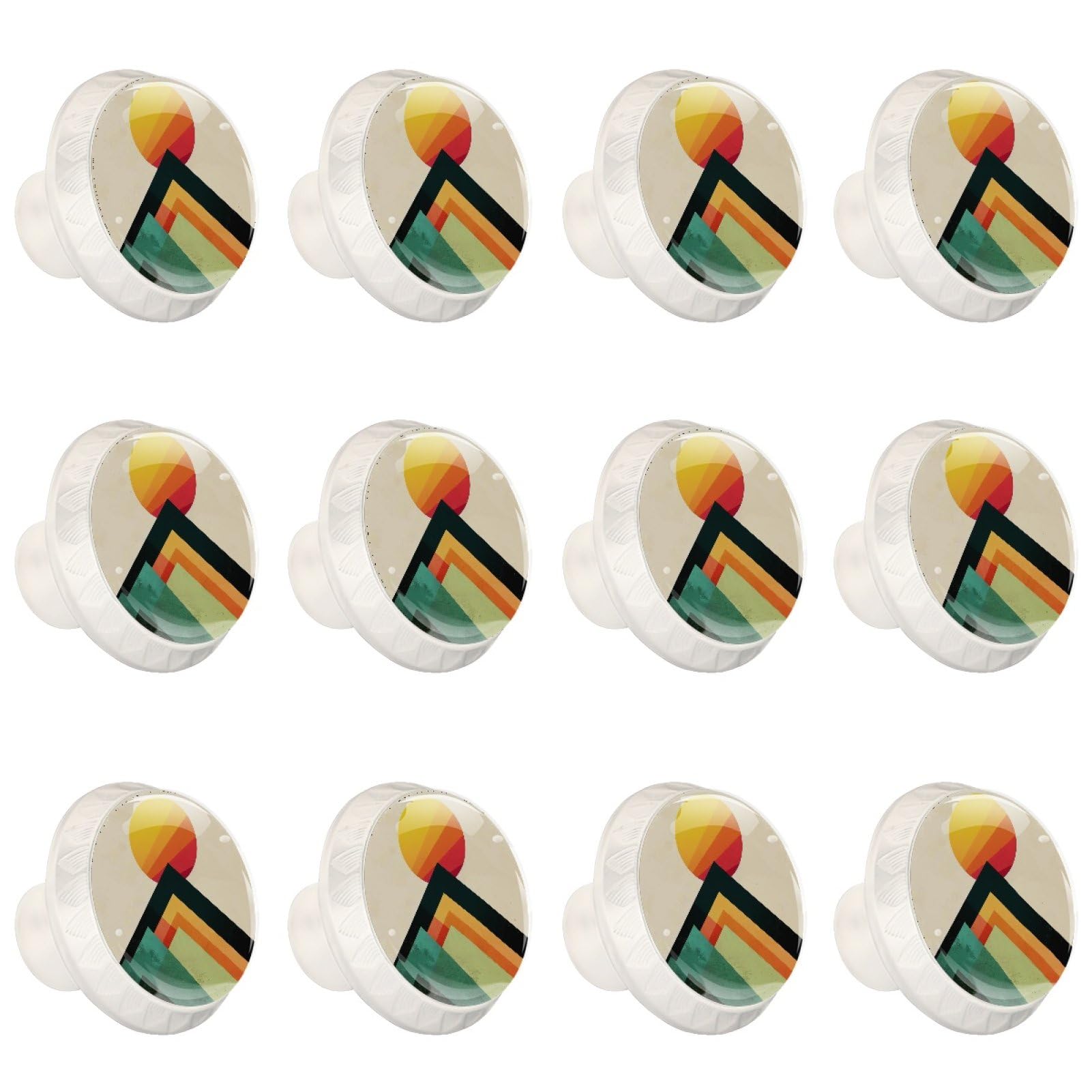 Boutons de tiroir ronds en verre transparent pour meuble de cuisine, armoire et bibliothèque
