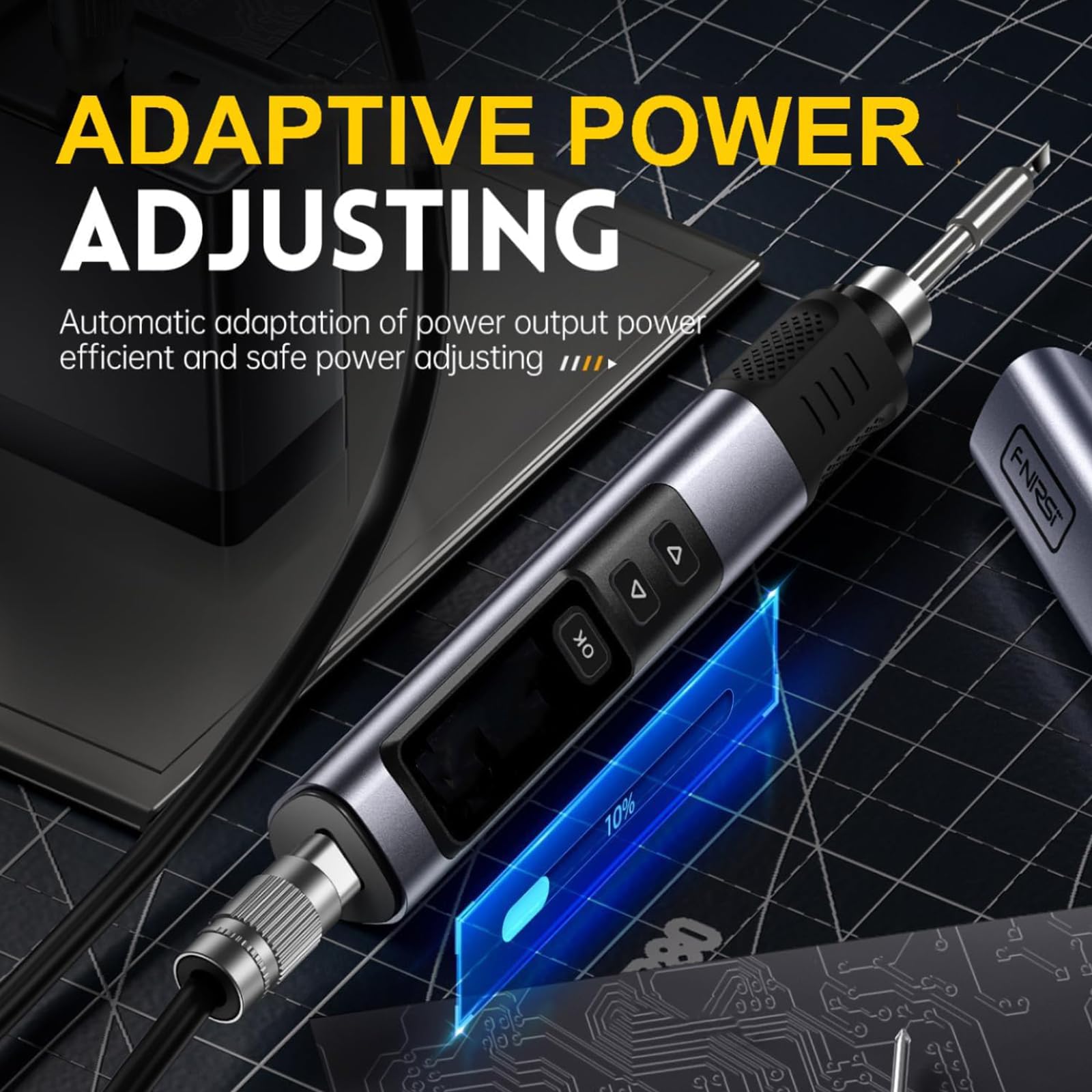 Kit de soldador, bolígrafo de soldadura digital con cable de 100 W con 6 puntas, calentamiento rápido en 3 segundos, herramienta inteligente de temperatura preestablecida para reparación de