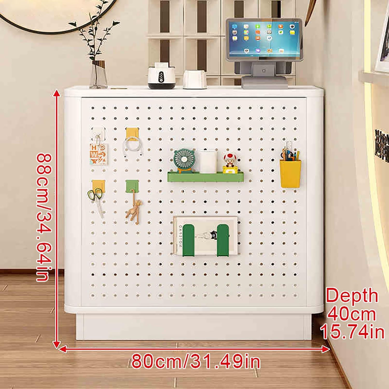 Cashier Bar Front Desk,Front Desk Reception Room Table,Modern Welcome Desk,with Lockable Drawers and Cabinet,Reception Desk,for Lobby Beauty Salon Office Supermarket