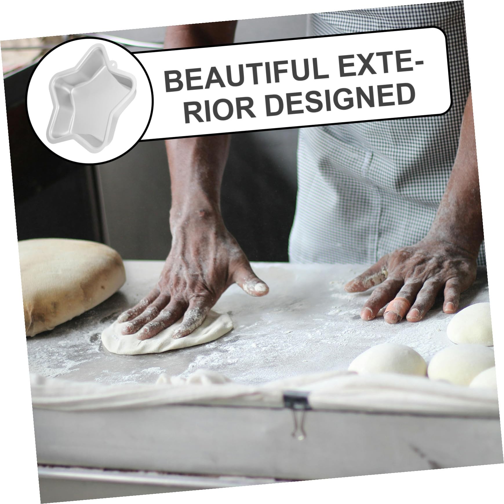 Uonlytech 2 Pezzi Stampo per Torta Stella in Lega di Alluminio Antiaderente e Riscaldamento Uniforme Forma Cinque Punte per Dolci Cheesecake Pane e Prodotti da Forno per Casa e Festa