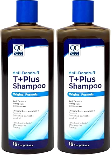 Miniatura 4 de Quality Choice Therapeutic T+Plus - Champú anticaspa de gel de alquitrán de carbón 0.5% alquitrán de hulla, fuerza original, 16 onzas líquidas
