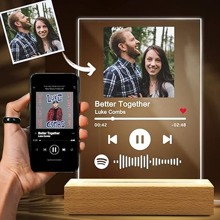 Custom Spotify Plaque With Picture - Personalized Song Night Light Gift