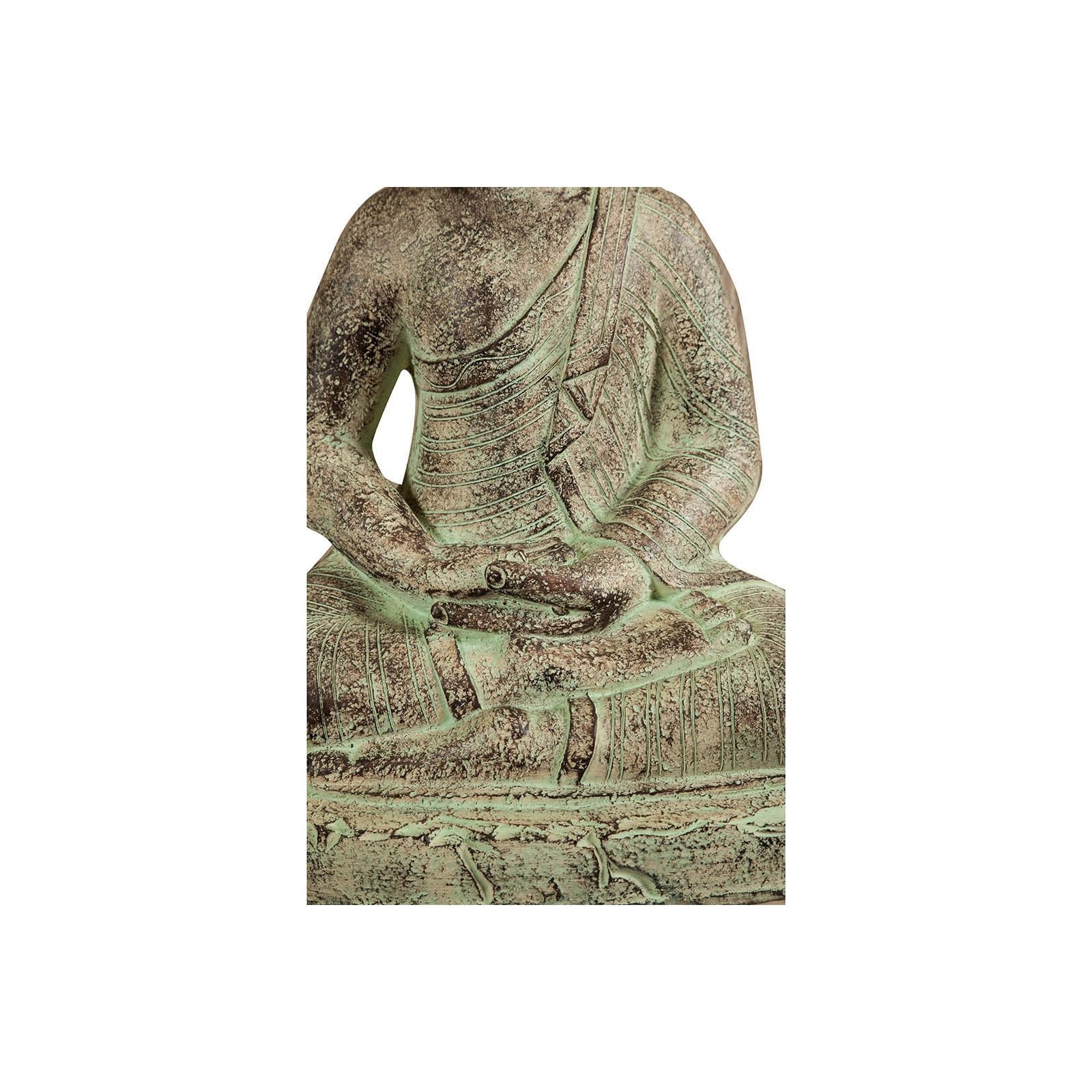 Biscottini Statua buddha 55,5x28,5x38,5 cm - Buddha statua in resina - Buddah da arredo color oro anticato - Statua buddha grande arredo interno ed esterno