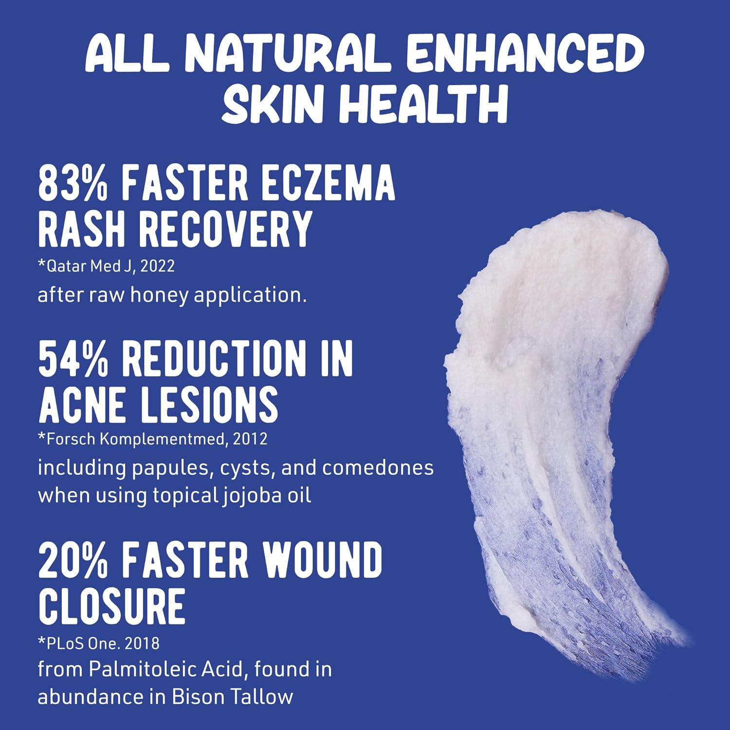 Whipped Bison Tallow Balm w/Manuka Honey, Jojoba, Rose Geranium Oil - Grass-Fed & Finished Organic Tallow Face Moisturizer - Face & Body Cream for Acne-Prone Skin - Nourishing Skincare (2.5oz) - Image 5