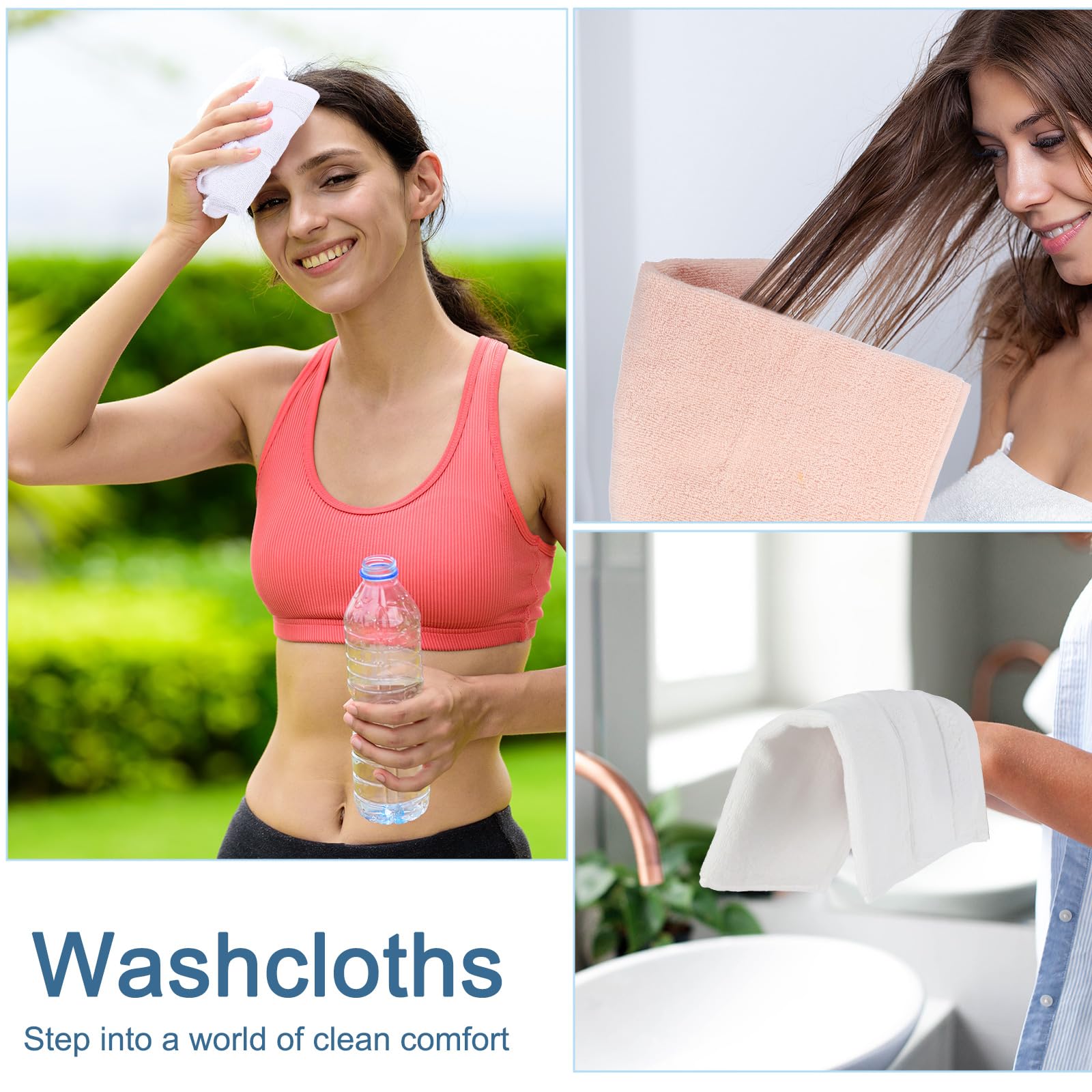 Mindsoft 21 Waschlappen Aus 100% Baumwolle, 35,6x35,6 Cm, Saugfähig & Weich - Für Gesicht, Dusche, Fitness, Haushalt (Gelb)