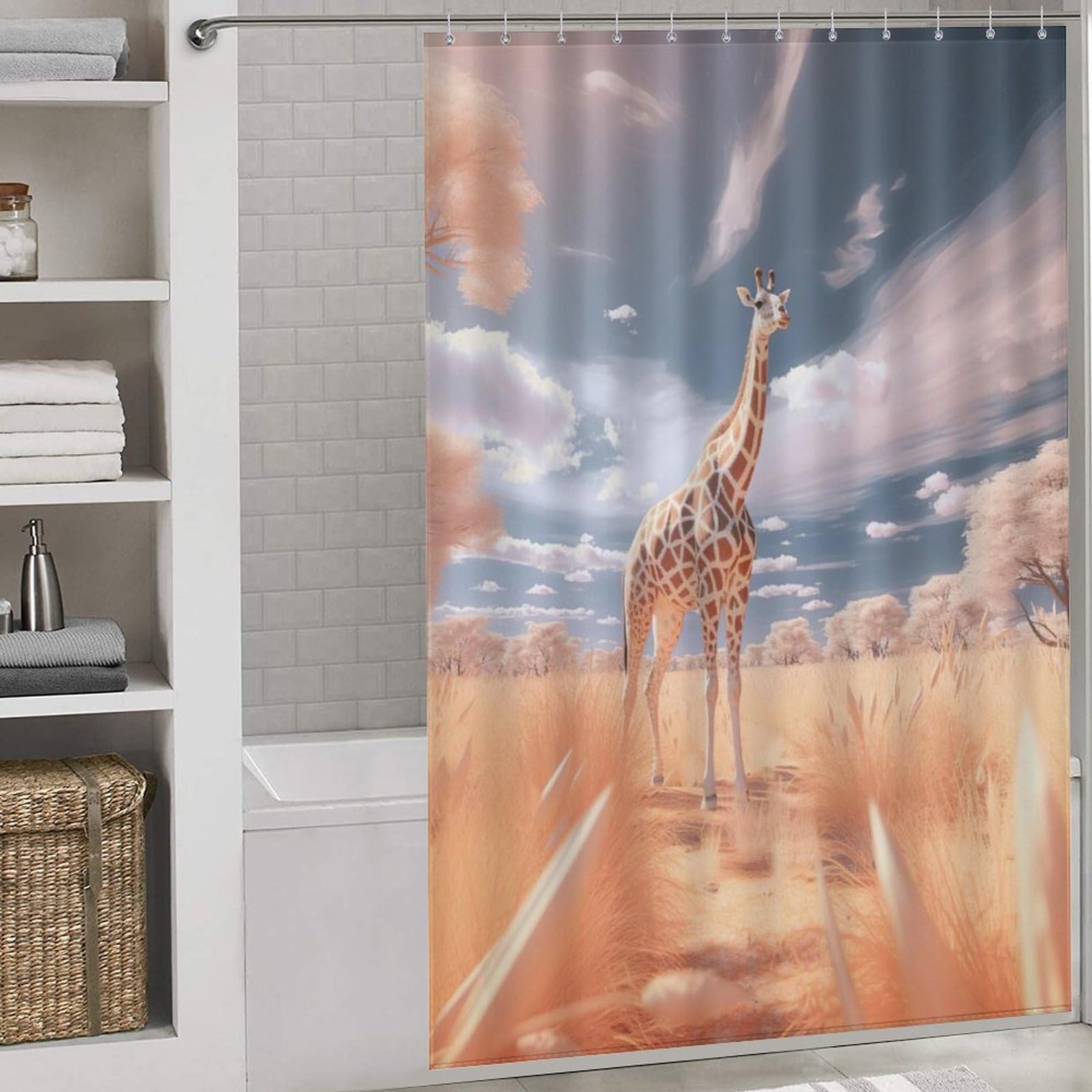 Rideau de douche girafe pour transformer votre salle de bain en un espace moderne