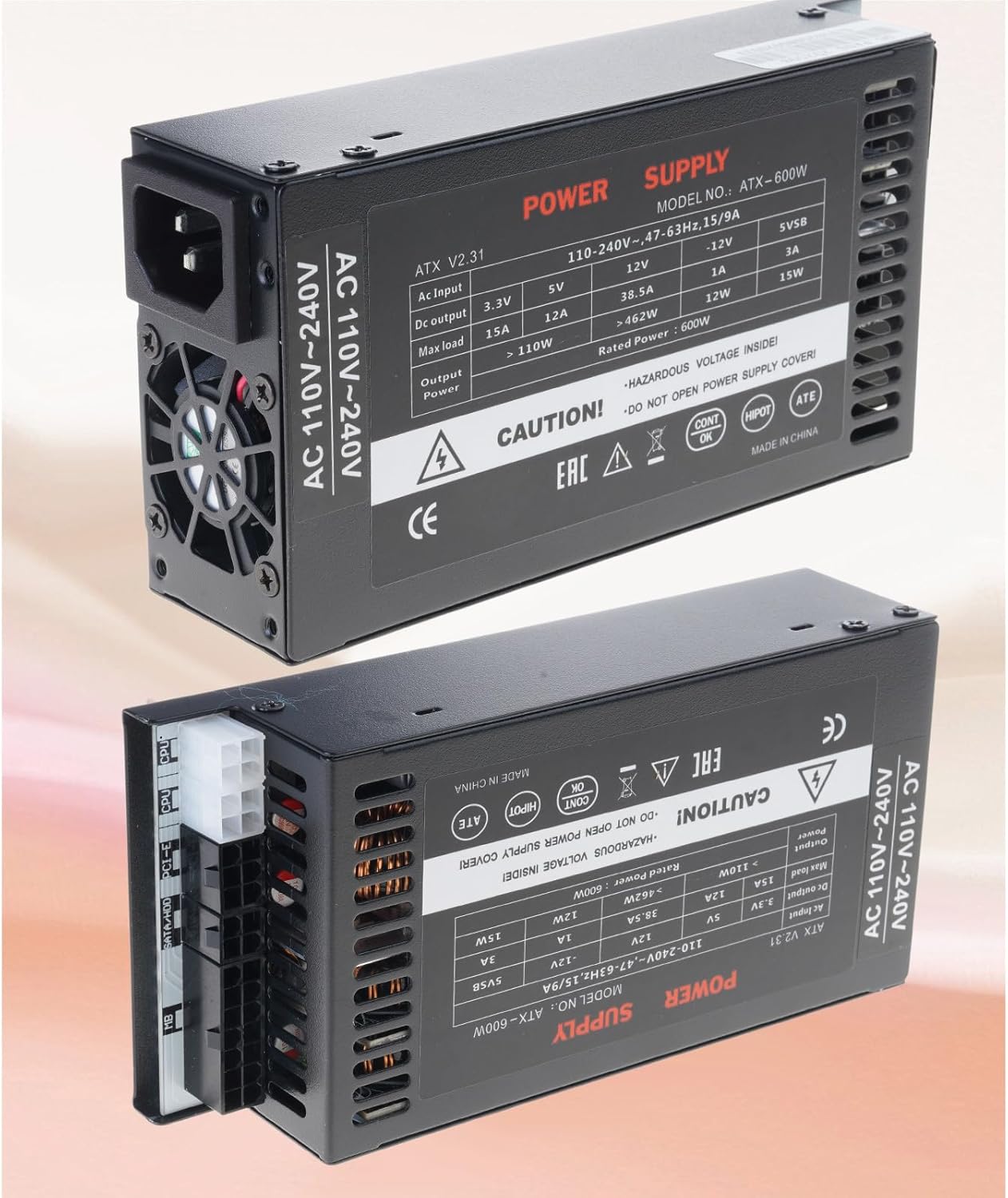Flexs ATXS PSUS 600Wフルモジュラー電源110-264V For Gaming PC静かなファン複数コネクタFle