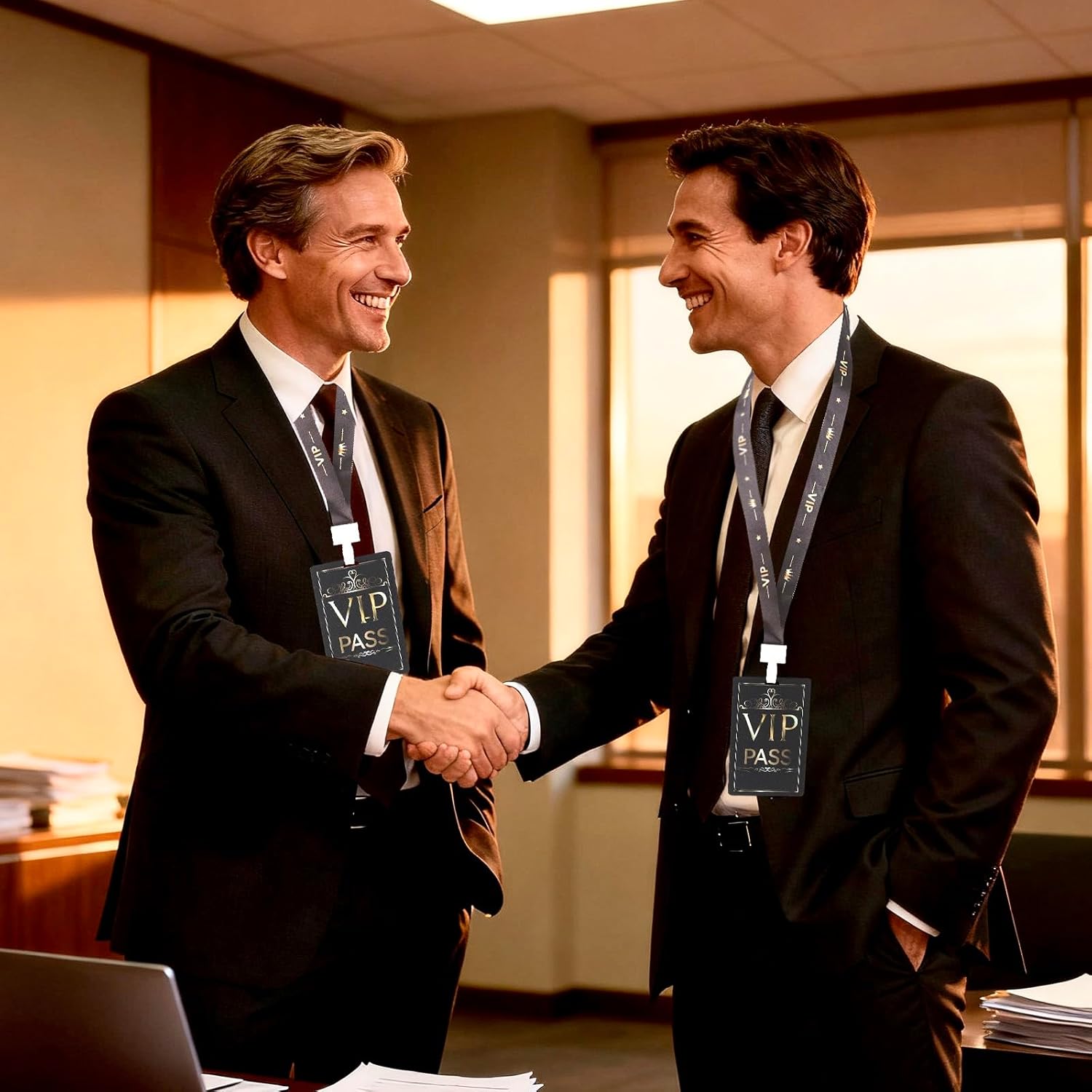 10 Sets VIP Badge Lanyard with Card, Plastic VIP Passes with Lanyard Backstage Pass Event Staff Lanyard for Birthday Party, Music Party, Movie Night, Concert Event(Dark Gold) - Image 6