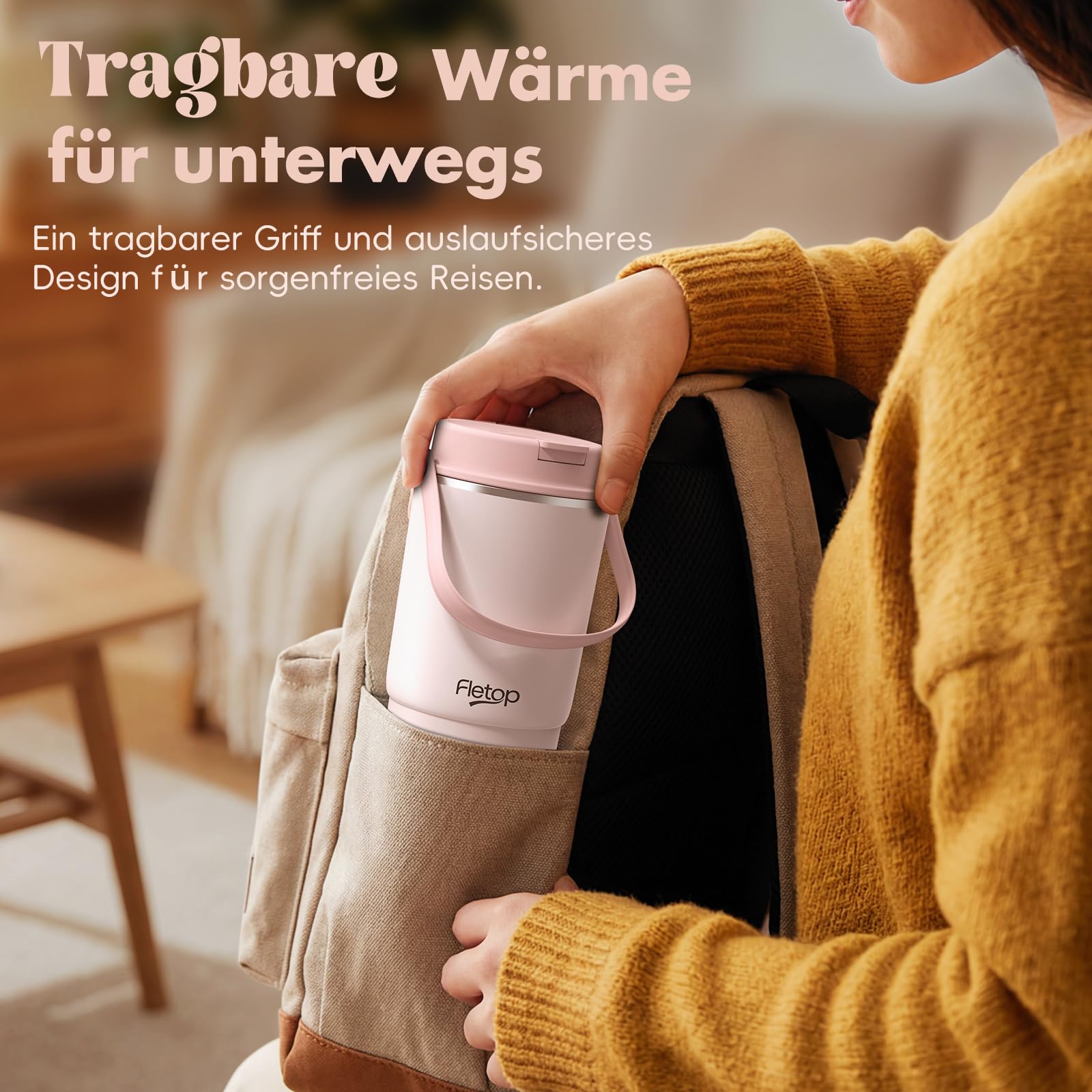 Tragbarer Flaschenwärmer Baby für unterwegs, 120W Schnellaufheizen in 2 Min, Dampfsterilisation, Weite Öffnung – einfache Reinigung, 8 Heizstufen für Muttermilch/Formula/Wasser, 18000mAh Akku