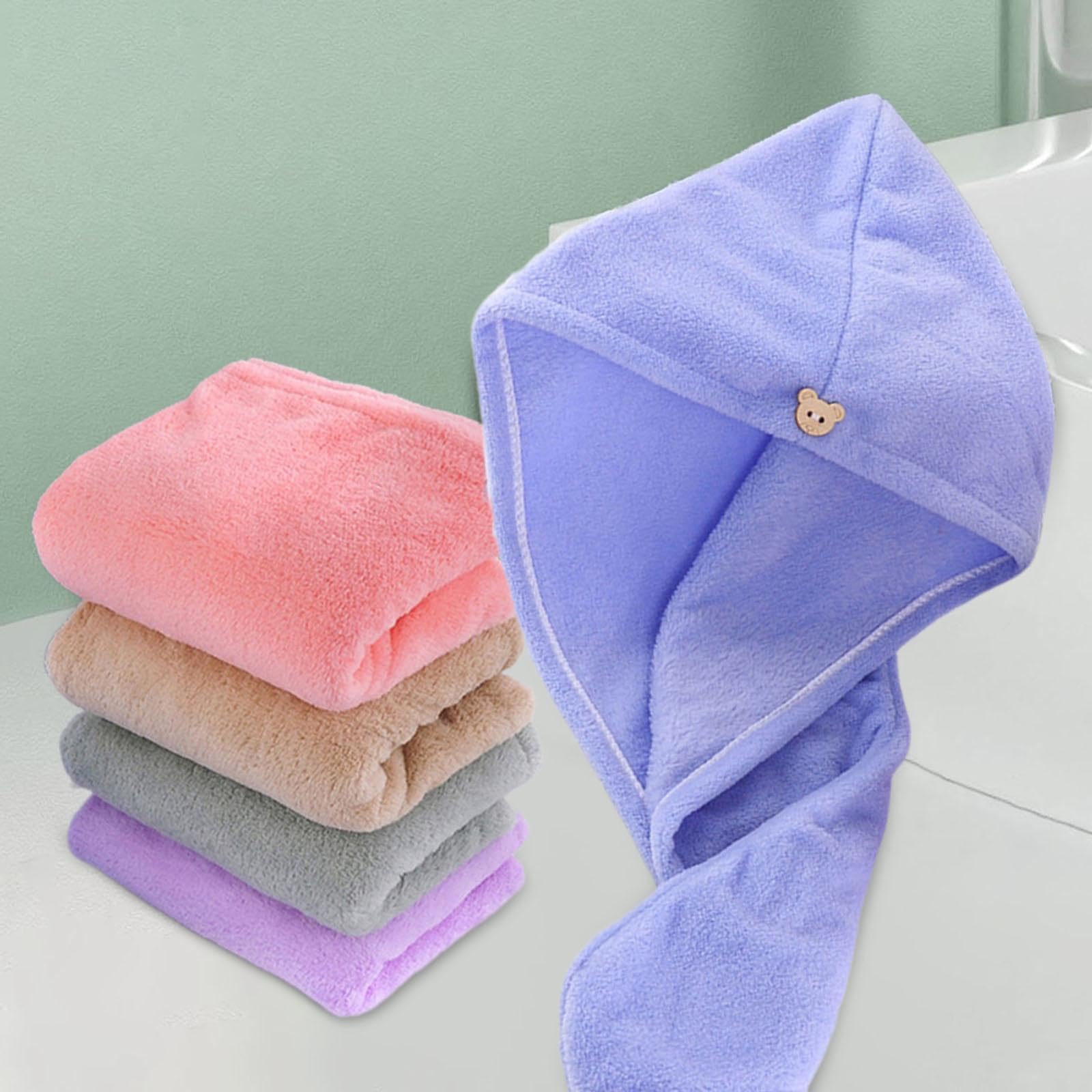 5X Women Hair Drying Hat Portable Quick Drying Towel for Bathroom Summer SPA-picture-53