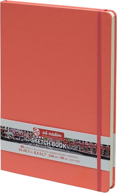 Talens Art Creation Sketchbook 80 Sheets, 21 cm x 29.7 cm, Coral Red