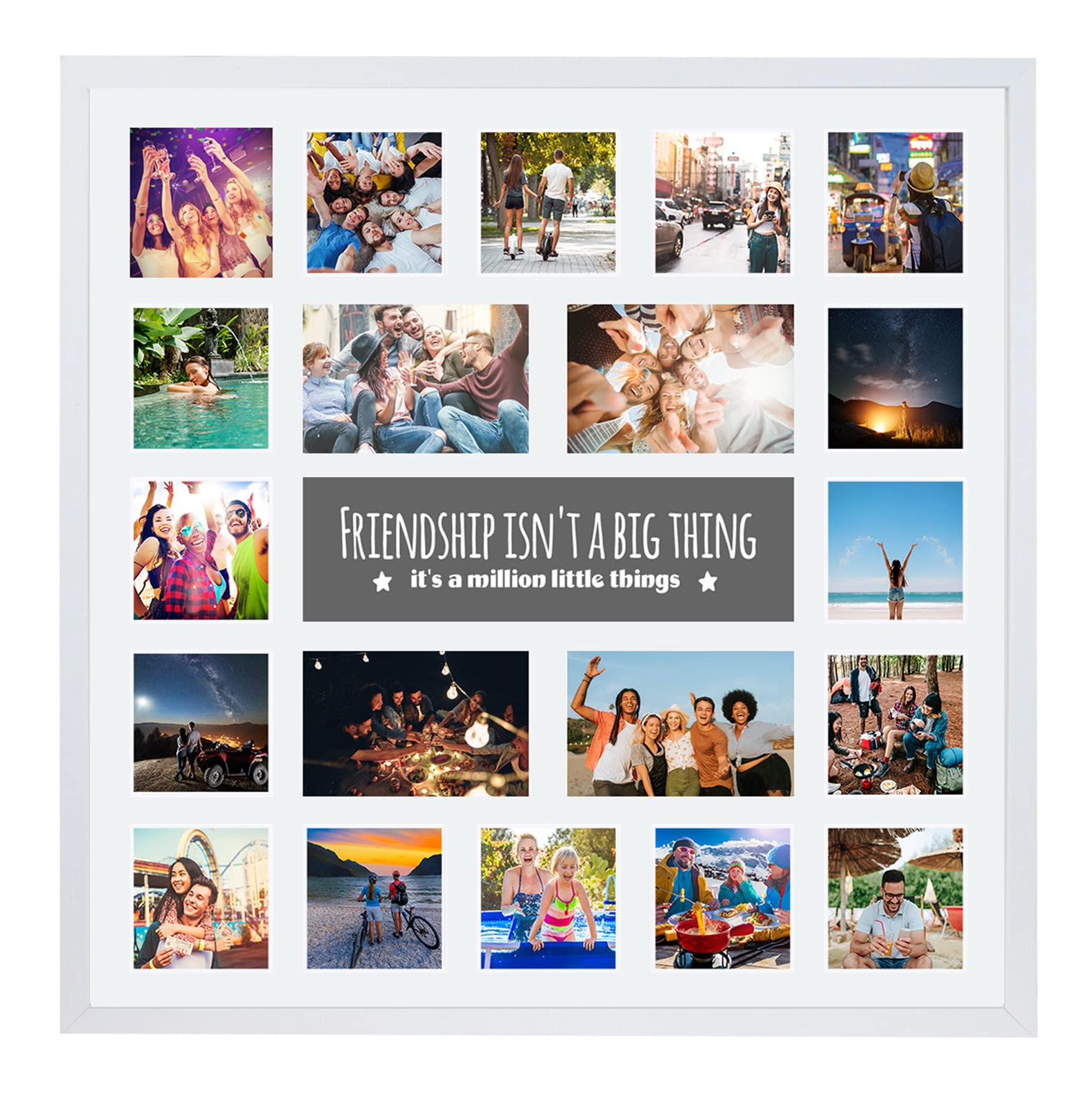 Boldon Framing White Large Multi Aperture Picture Photo Collage Frame, Colours And Designs (Friendship, )
