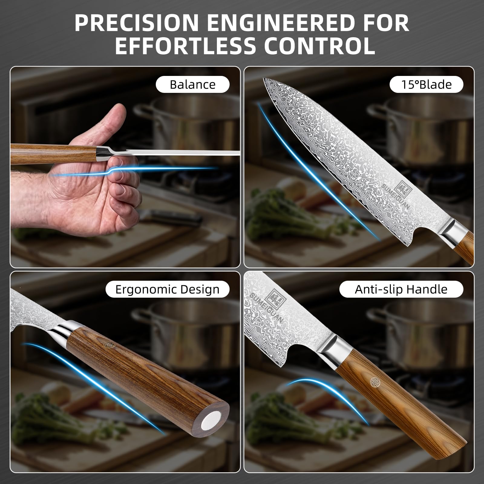 8-Inch Chef Knife, 67-Layer Damascus, VG10 Steel Core — Amazon image 5