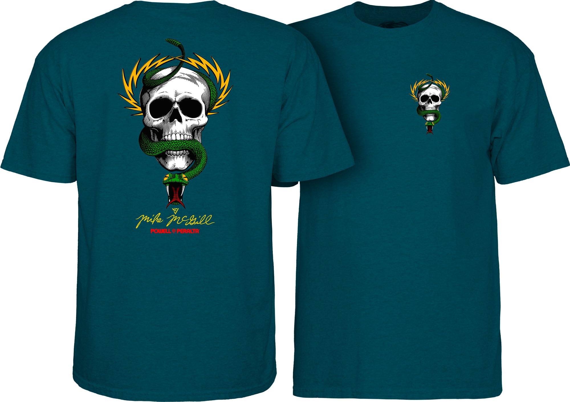 Powell Peralta Mike McGill Skull & Snake T-Shirt, Midnight Teal, Large