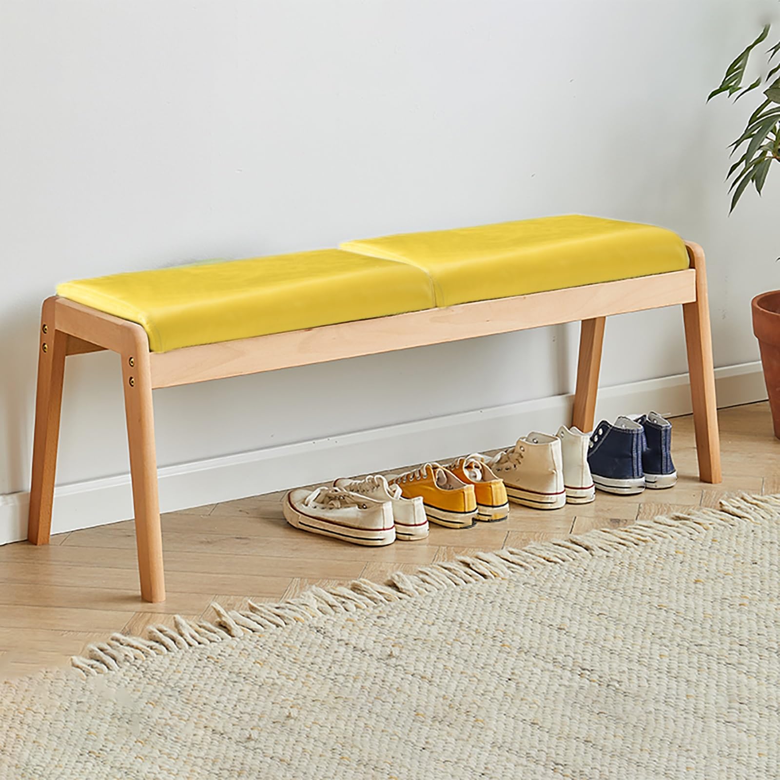 Bancs de salle à manger moderne jaune tabouret d'entrée 79cm