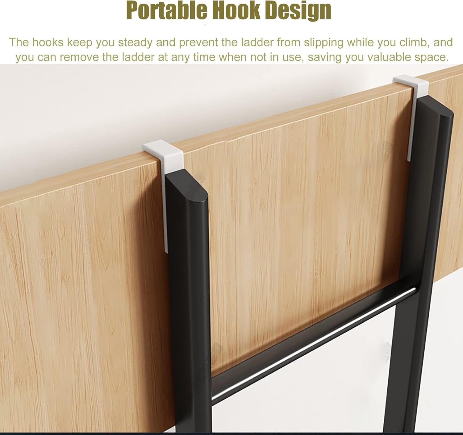 Adjustable Bunk Bed Ladder with Replaceable Hooks Perfect for Loft Dorm Rooms and RVsSturdy SpaceSaving Design for Easy Access and Safety in Bedrooms