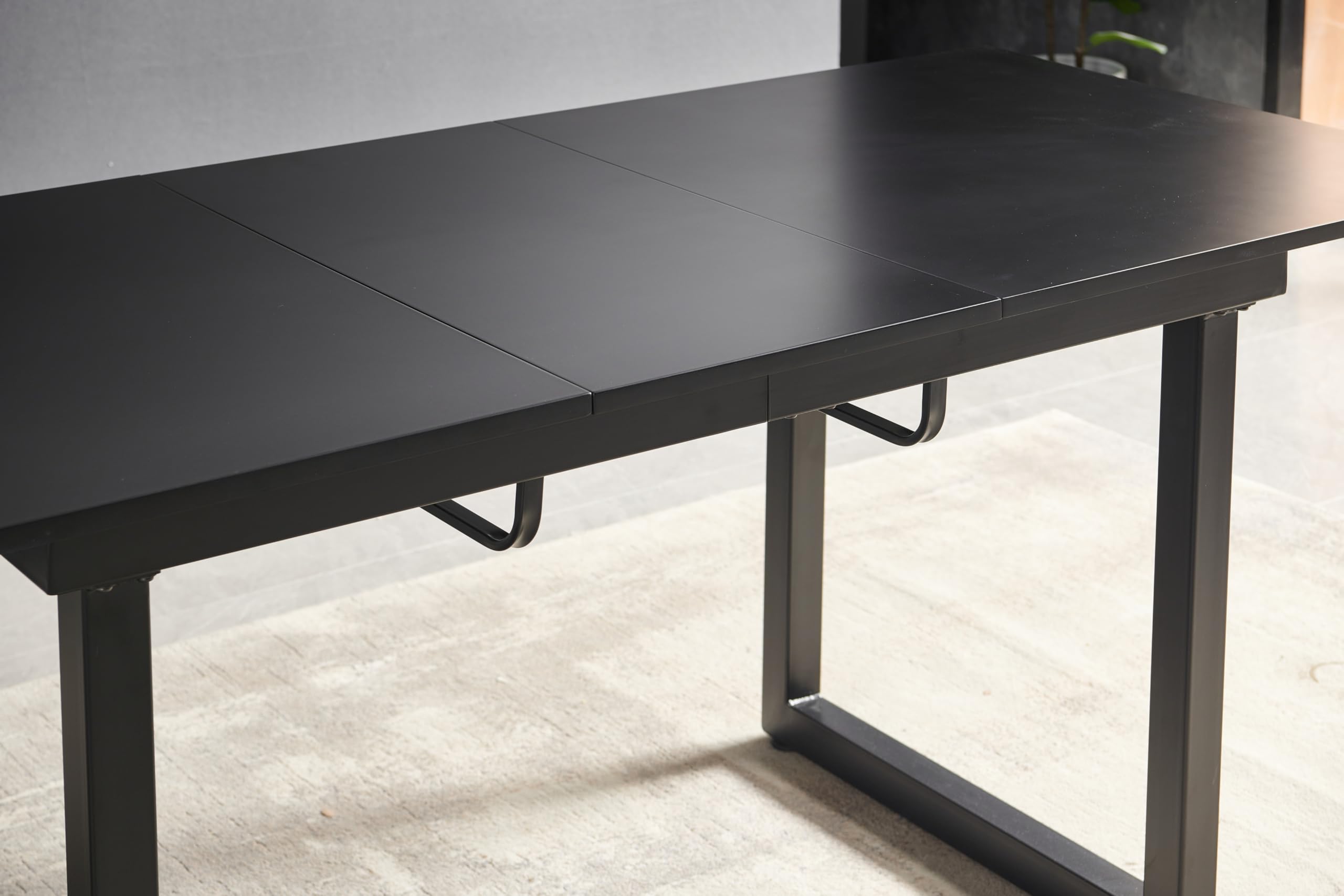 Amazon.com - Black Extendable Dining Table, 55 to 71in Modern