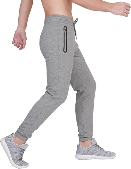 Bonway Pants para hombre, pantalones deportivos ajustados, con bolsillos  con zíper, gris, Large : Amazon.com.mx: Ropa, Zapatos y Accesorios