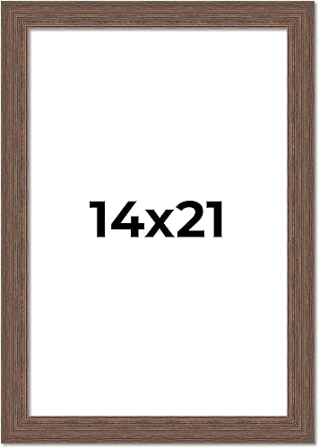 Marco marrón de 14 x 21 pulgadas de madera maciza de granja de 14 x 21 pulgadas de ancho  Profundidad del marco interior de 0.5 pulgadas  Marco