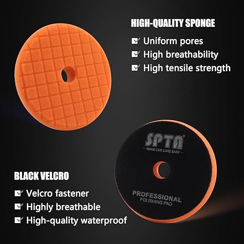 Miniatura 2 de SPTA Kits de almohadillas de pulido para pulir, con 3 almohadillas de pulido de 6.3 pulgadas, limpiador de almohadilla de pulido de 16 onzas, 2