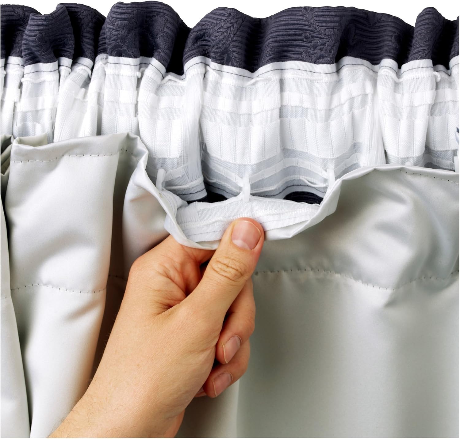 RAYYAN LINEN Thermo-Verdunkelungsvorhang, 100 % Verdunkelung, 3-lagig, isoliertes Futter mit Vorhanghaken, Breite 228,6 x Länge 177,8 cm, passend für 228,6 x 183,9 cm