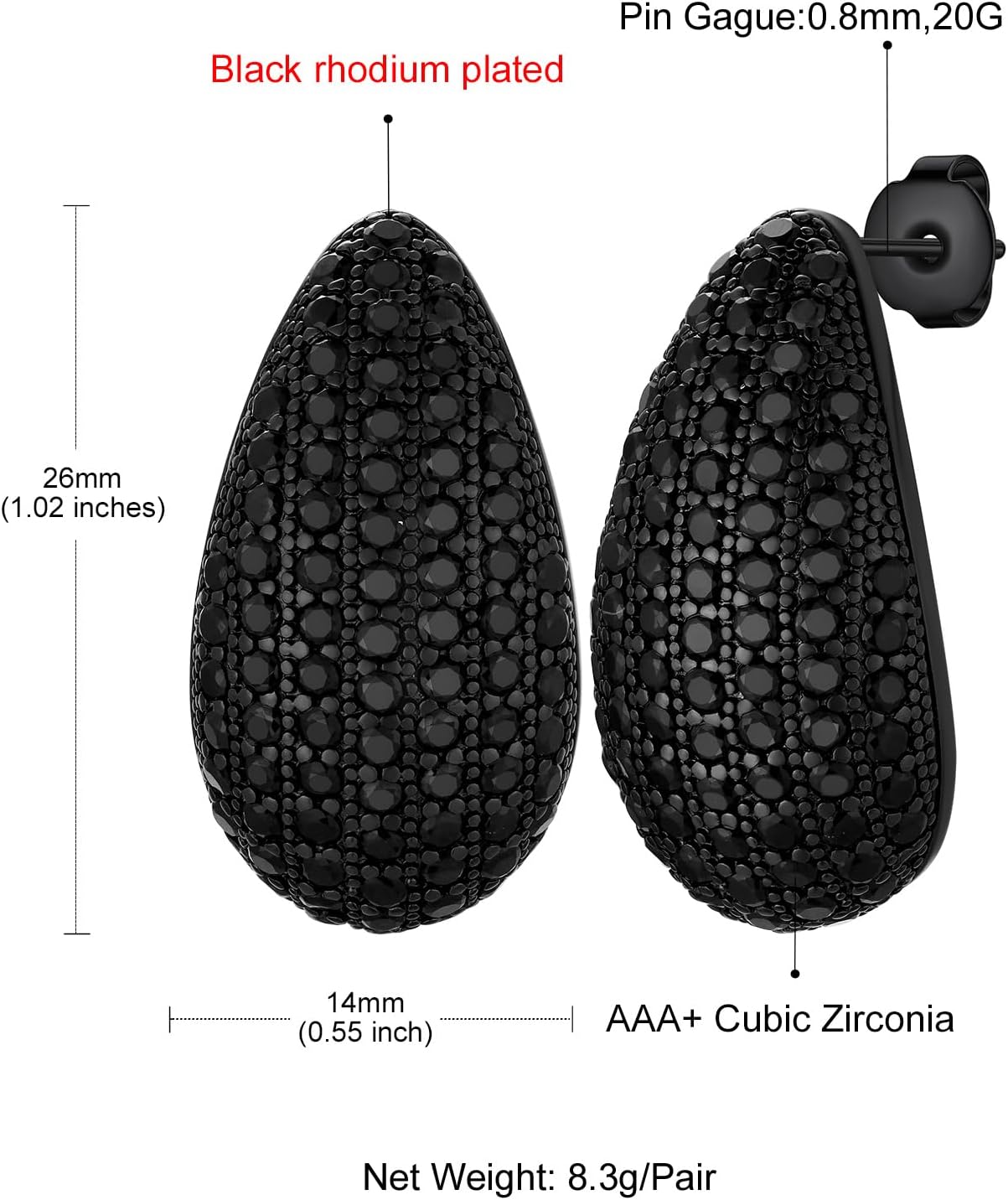 KeyStyle Chunky Gold Hoop Earrings for Women Trendy, Stainless Steel TearDrop Hoops Earring, Lightweight Water Drop Ear Jewerly - Image 7