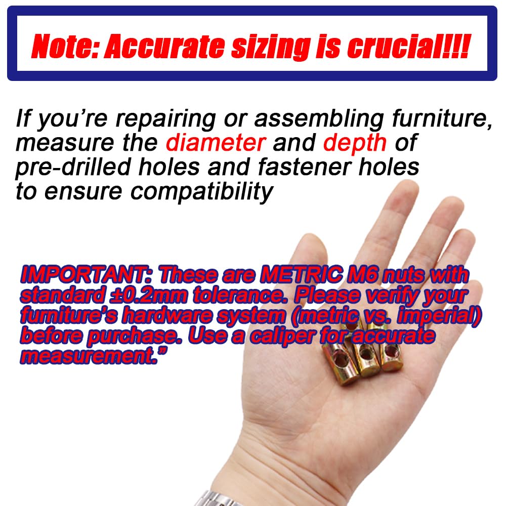 M6 Barrel Nuts Kit - 72pcs Furniture Hardware -4 M6 Barrel Nuts Kit - 72pcs Furniture Hardware -4
