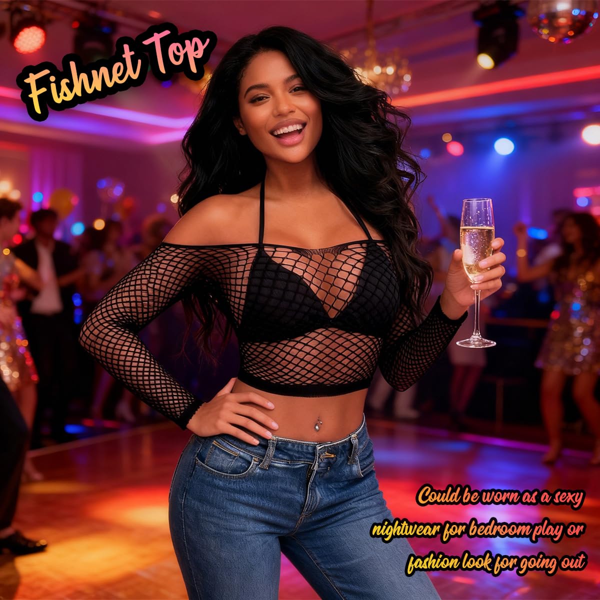 Buitifo Femmes Sexy Cut Out Haut court Lingerie Body en Résille Nuisette Bikini plage Cover