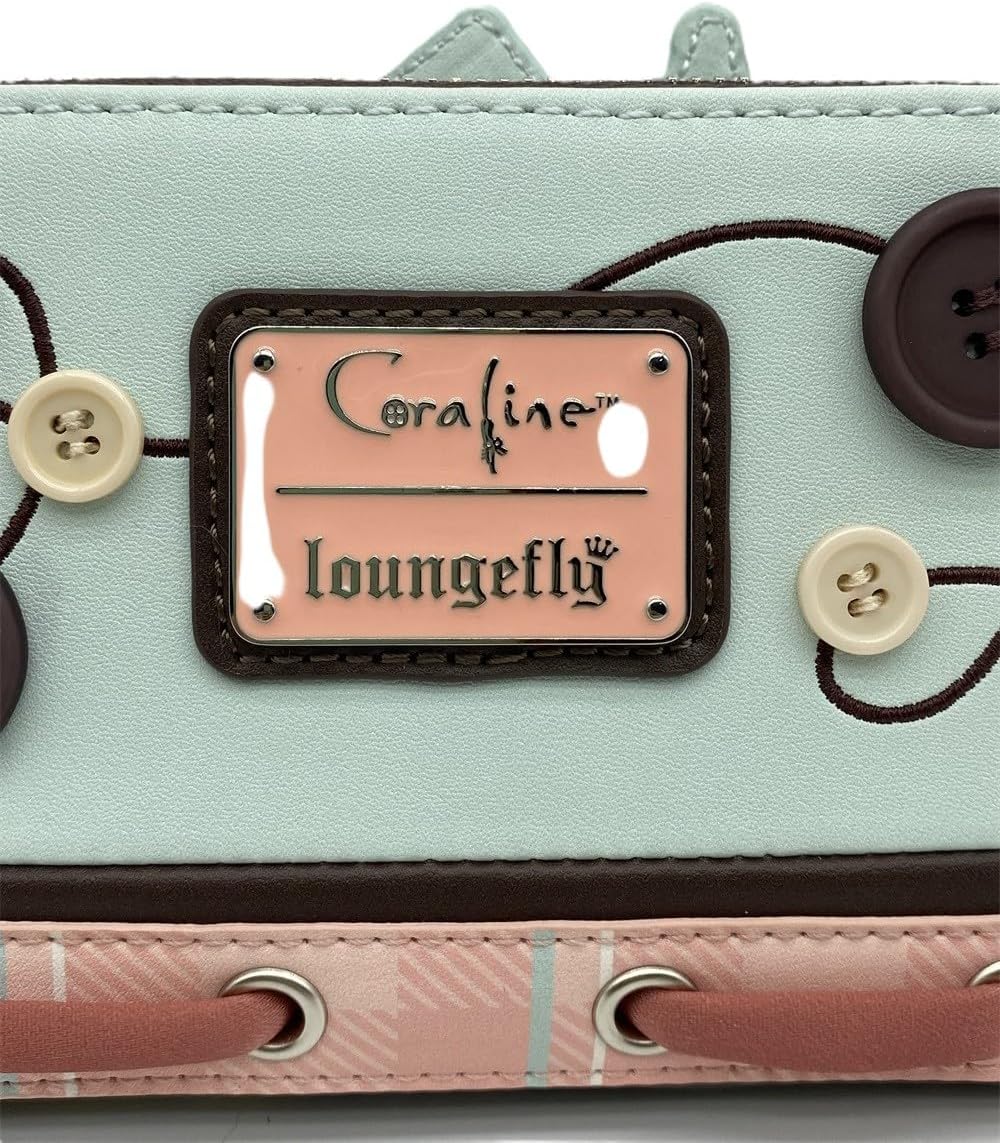 Loungefly Coraline Garden Party Zip-Around Wallet – Officially Licensed, Faux Leather, Embroidered Details, Multiple Card Slots - Image 7
