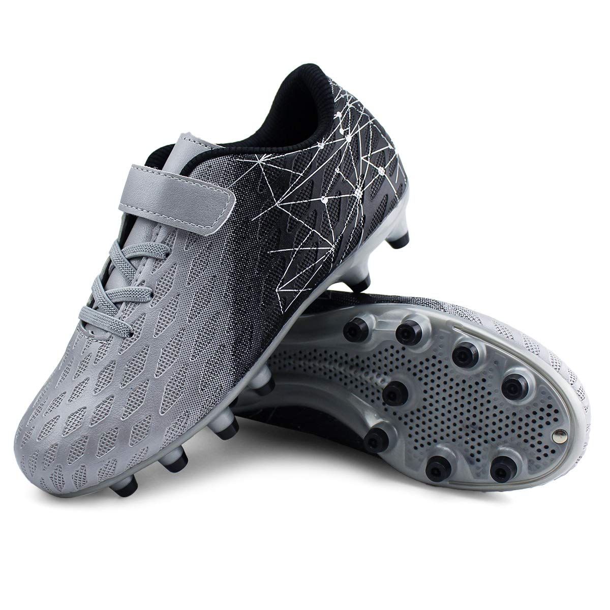 brooman Kids Firm Ground Soccer Cleats Boys Girls Athletic Outdoor Football Shoes - 4