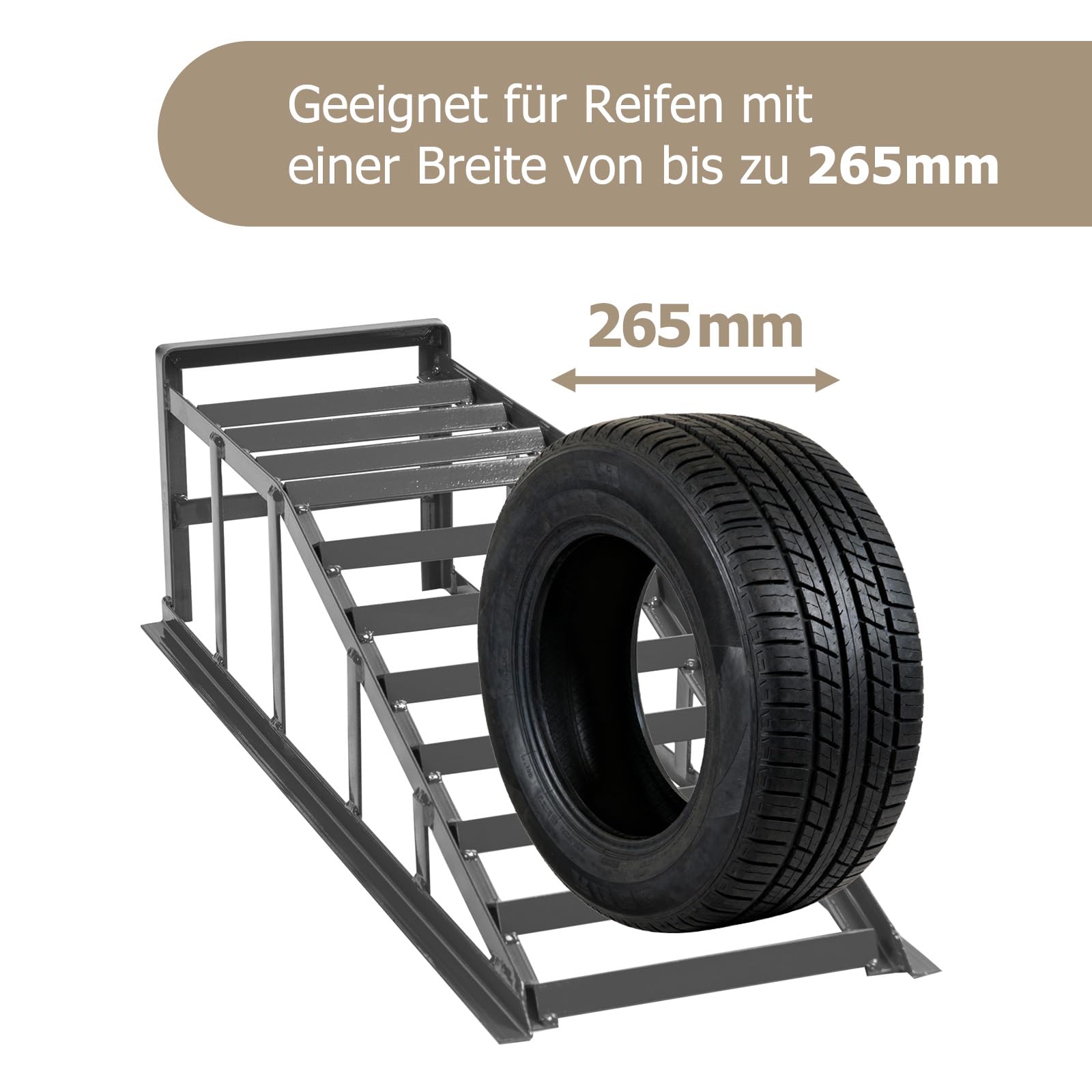 Thanaddo 2X auffahrrampe Rampe bis 2000kg, 275mm Hoch, 265mm Breit,Kfz Rampe Auffahrbock, Pkw SUV Van (Grau)
