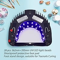 Vista 2 de 64W recargable Pro LED Gel Nail UV luz UV LED lámpara de uñas inalámbrico LED luz para uñas (negro)