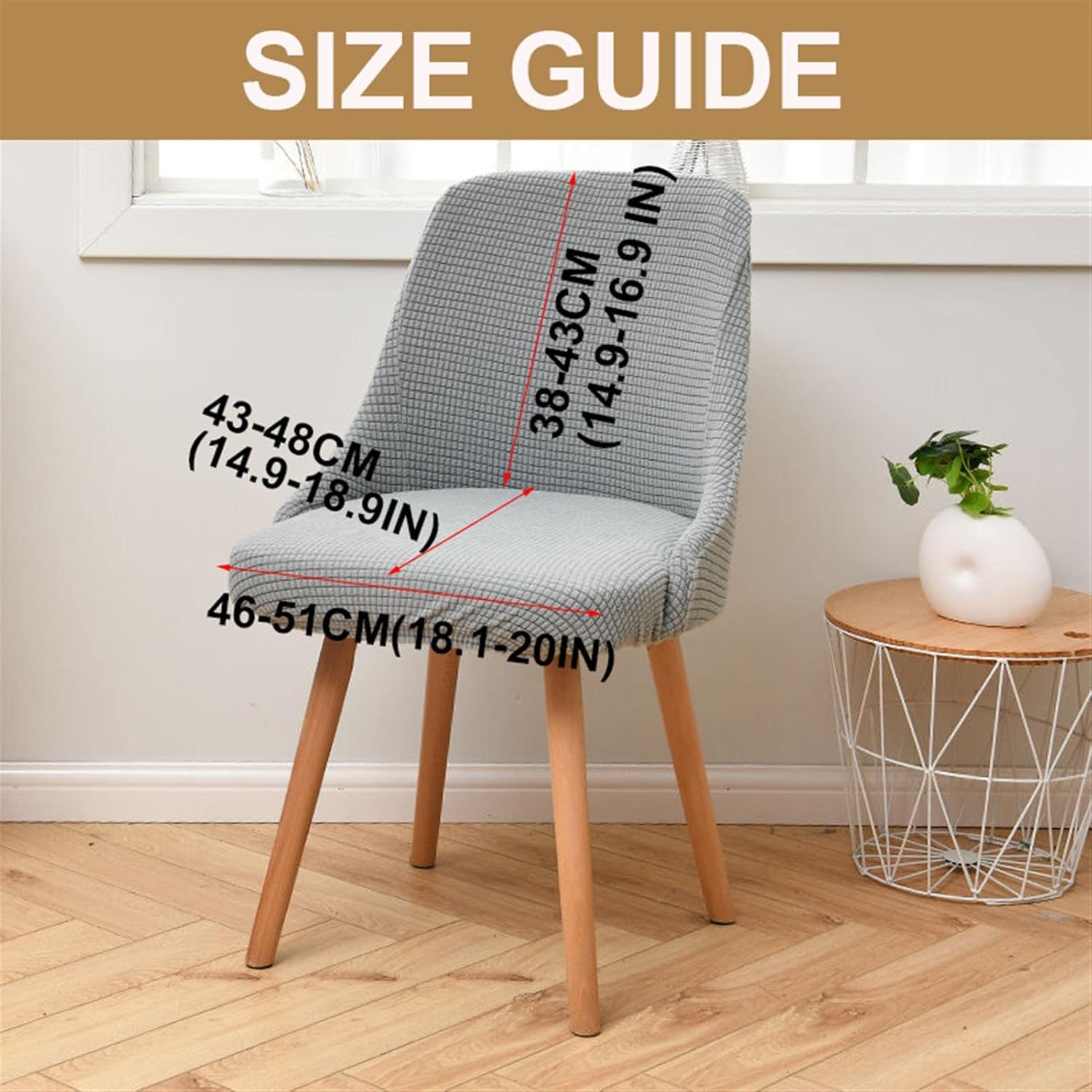 Set of 6/4/2 Stretch Chair Covers for Dining Room Chairs with Arms, Chair Slip Cover/Curved Wingback Accent Chair Covers Slipcovers Arms Kitchen Chair Covers,Dark Grey,2PCS