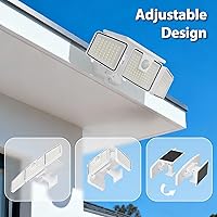 Vista 3 de INCX Luces solares para exteriores con sensor de movimiento, luces de seguridad de 3 cabezales alimentadas por energía solar, 156 luces LED