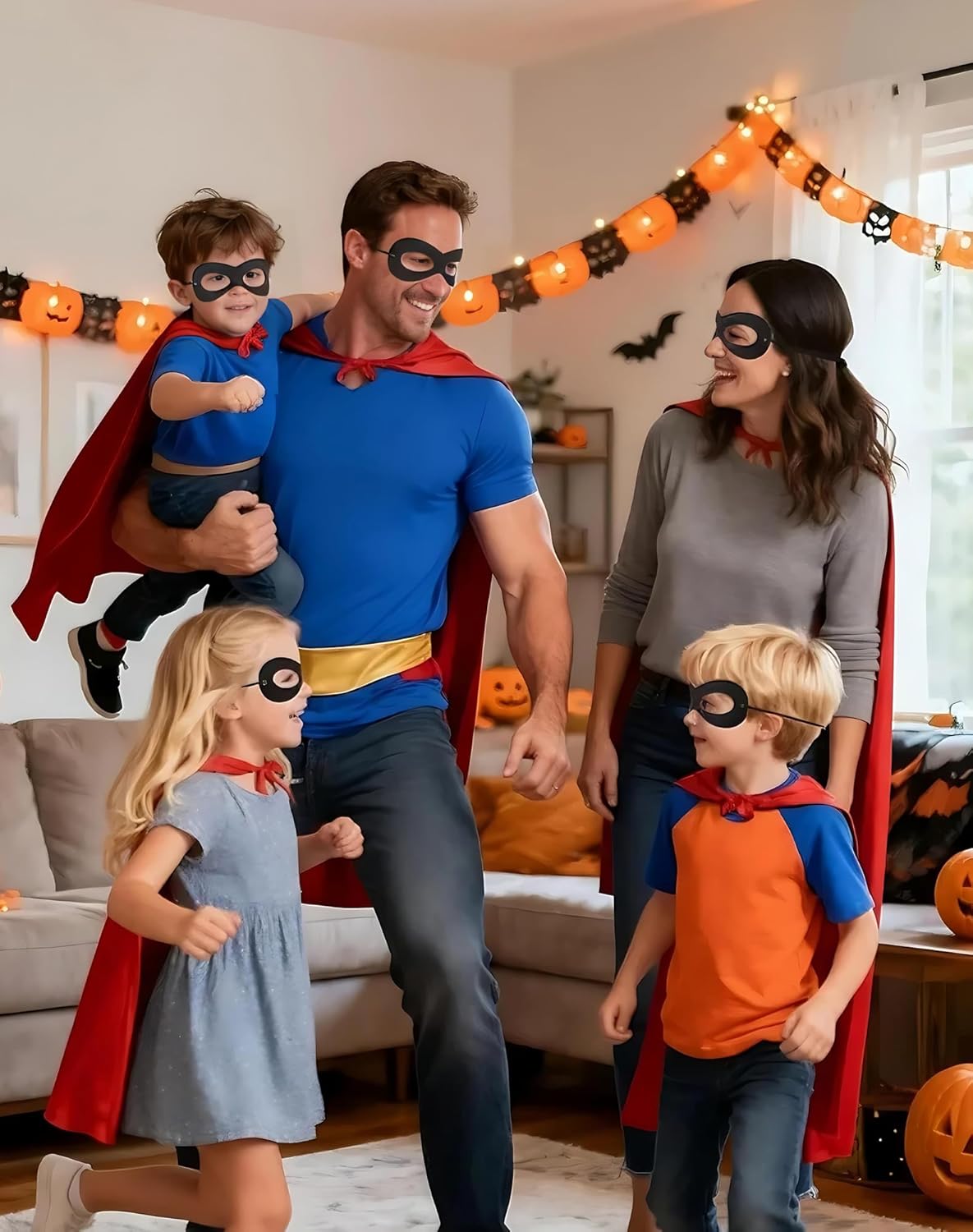 Adjustable Black Superhero Eye Masks – Family Costume Play, Halloween Dress-Up, Multi-Role & Party Masks (1 PCS) - Image 4