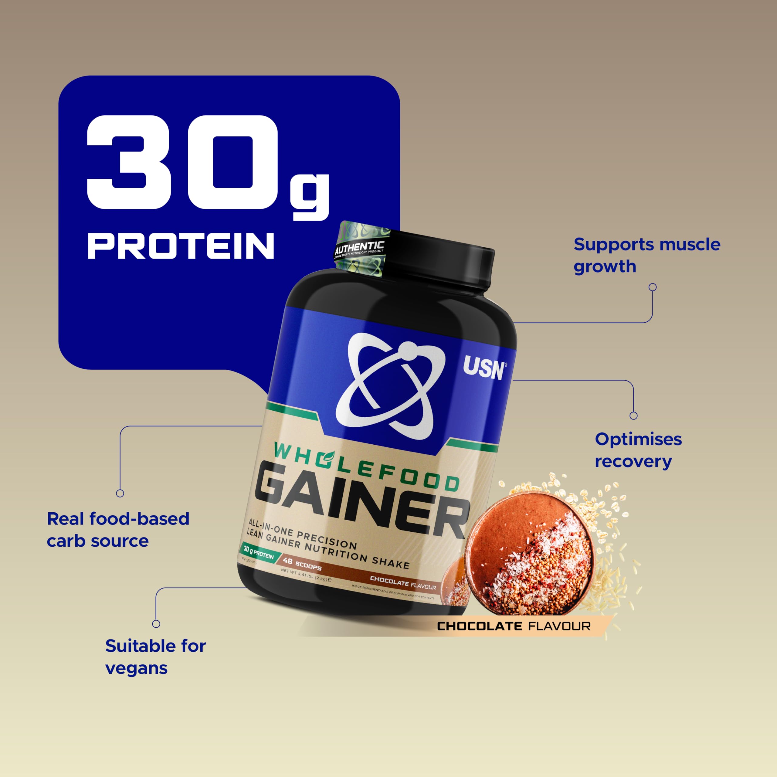 USN Wholefood Gainer (2000g) Chocolate