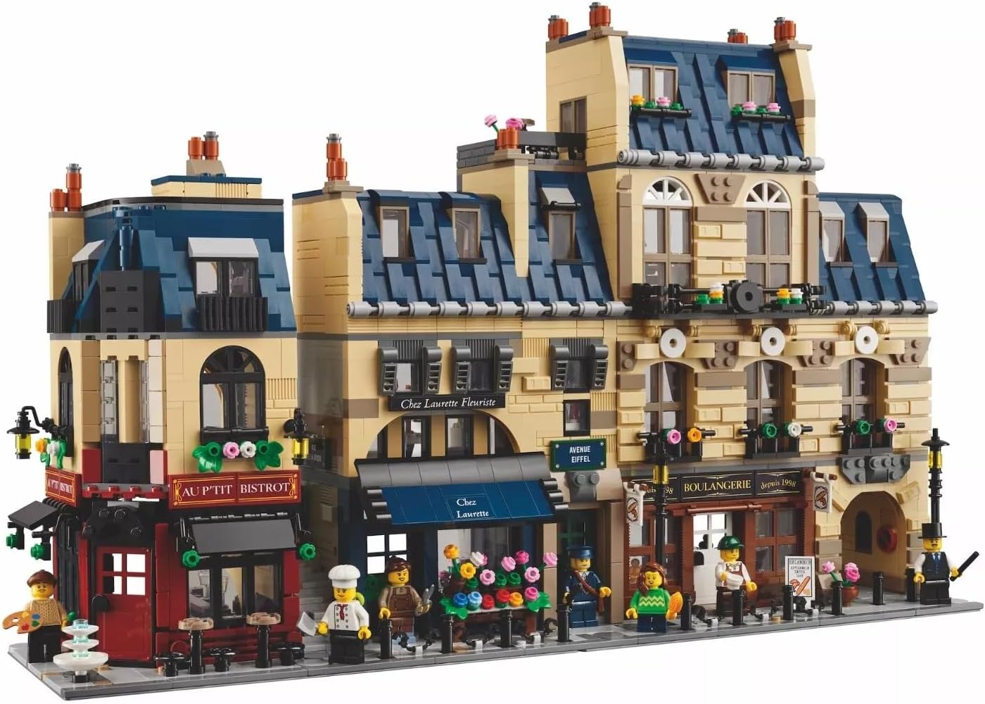 LEGO 910032 Parisian Street Building Kit - 3,532 Pieces - Haussmann-Style Facades, Detailed Interiors, 7 Minifigures, and 16 Stickers