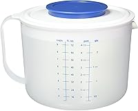 Norpro 9-Cup Mixing Jug with Measurements, Splash-Proof Lid, Multi-Unit Markings - Blue, Dishwasher Safe