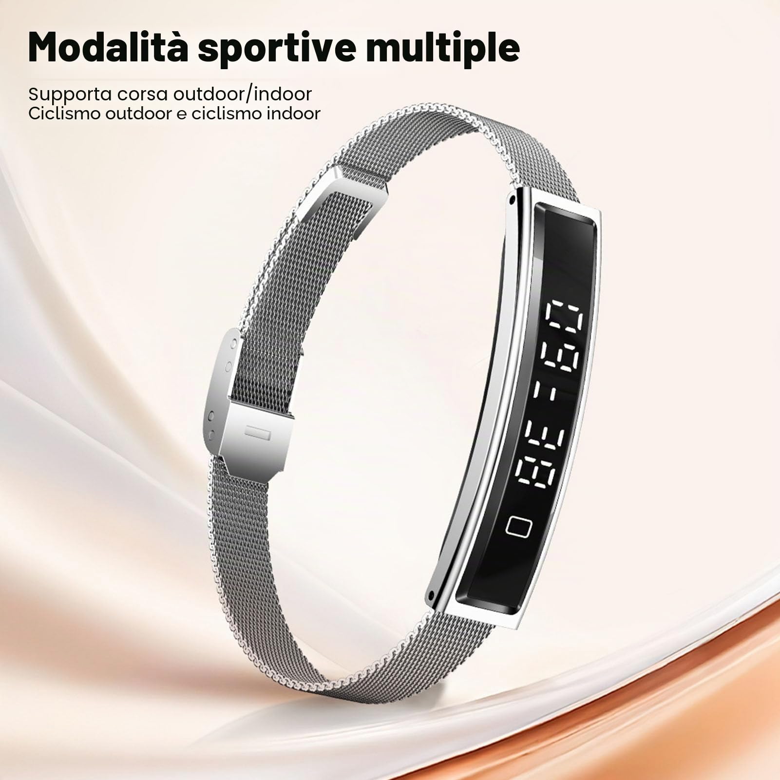 Vikye Smart Watch Health Tracker, Bluetooth 5.3 Passaggio Tracciamento Wedable Bracciale Intelligente per Uomini, con più modalità Sportive (SILVER)