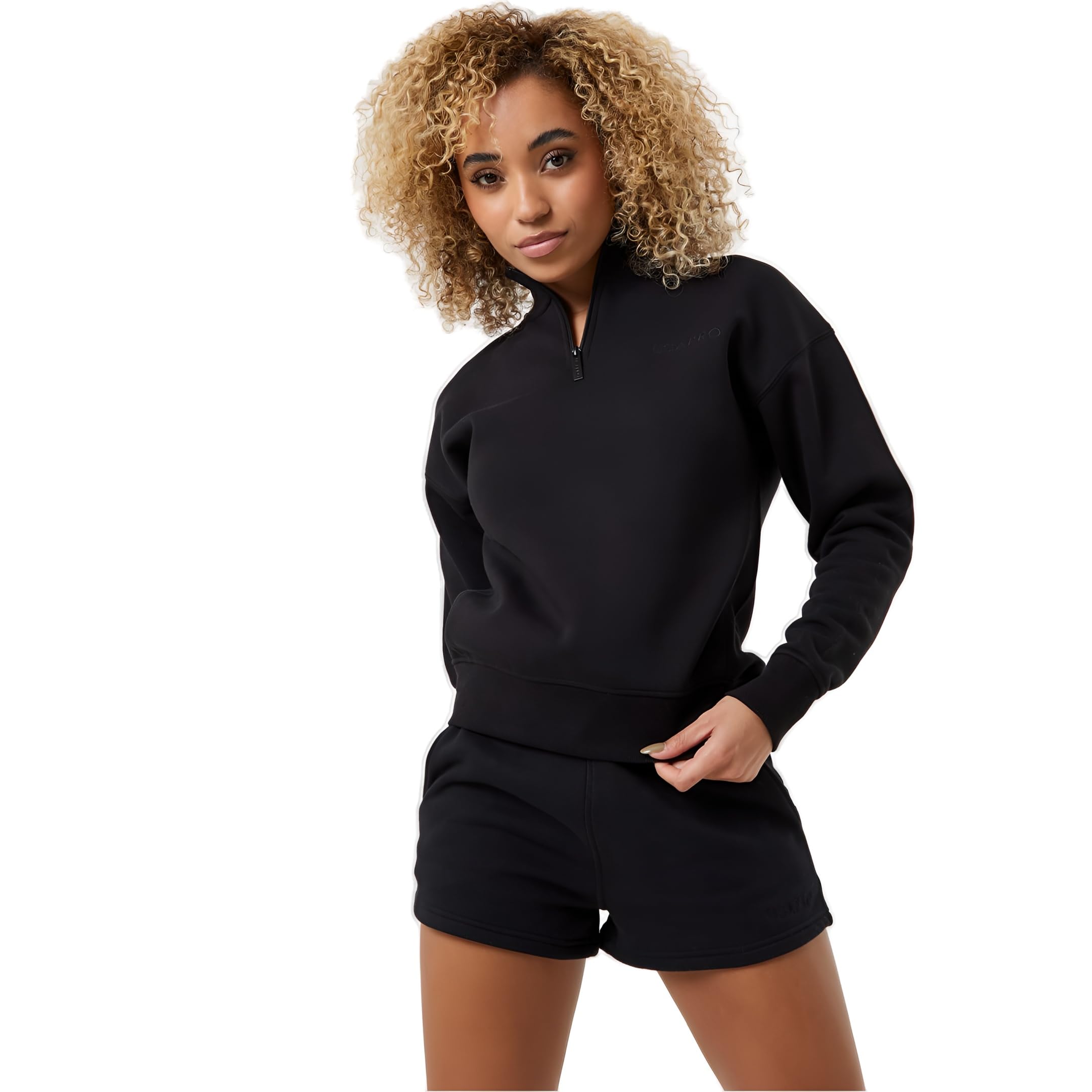 Usa Pro Women's Quarter Zip Top Black Size 16