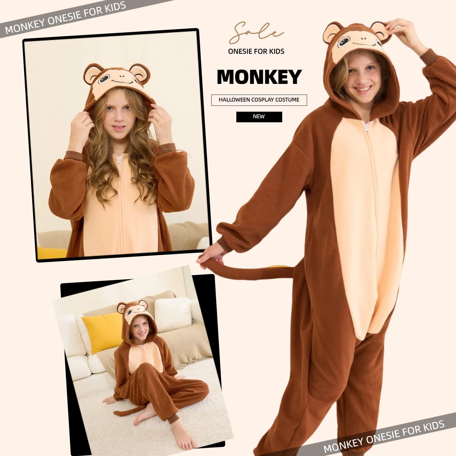 Kids Onesie Pajamas Animal Pjs Halloween Cosplay Costume One-piece Sleepwear - Image 3