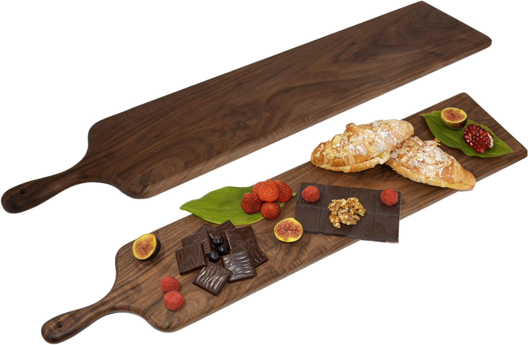 Long Walnut Cheese Board with Handle (29.5" x 6.1"), Long Charcuterie Platter,XL Cheese Board, Large Wooden Cheese Serving Board,Extra Large Charcuterie Board