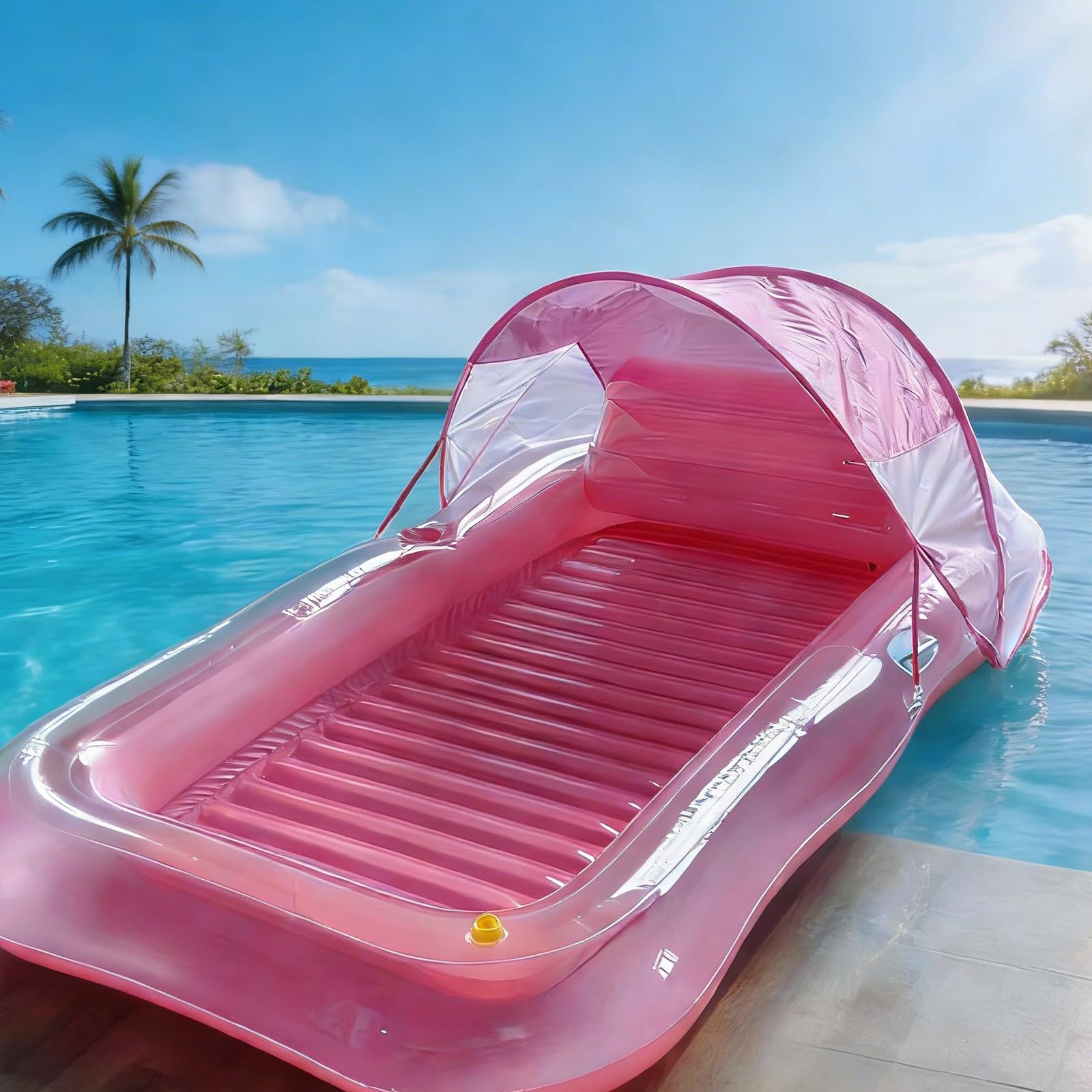 Transat gonflable avec design d'eau pour le confort par temps chaud pendant les bains de soleil en plein air Tapis flottant en PVC