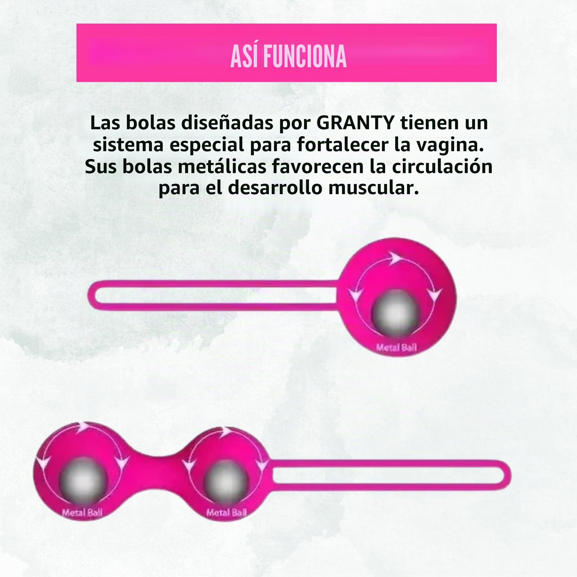 GRANTY Bolas Chinas Para Fortalecer el Suelo Pélvico - 3 Niveles Bolas Chinas Más Vendidas Silicona- Bolas Chinas Suelo Pelvico Mujer