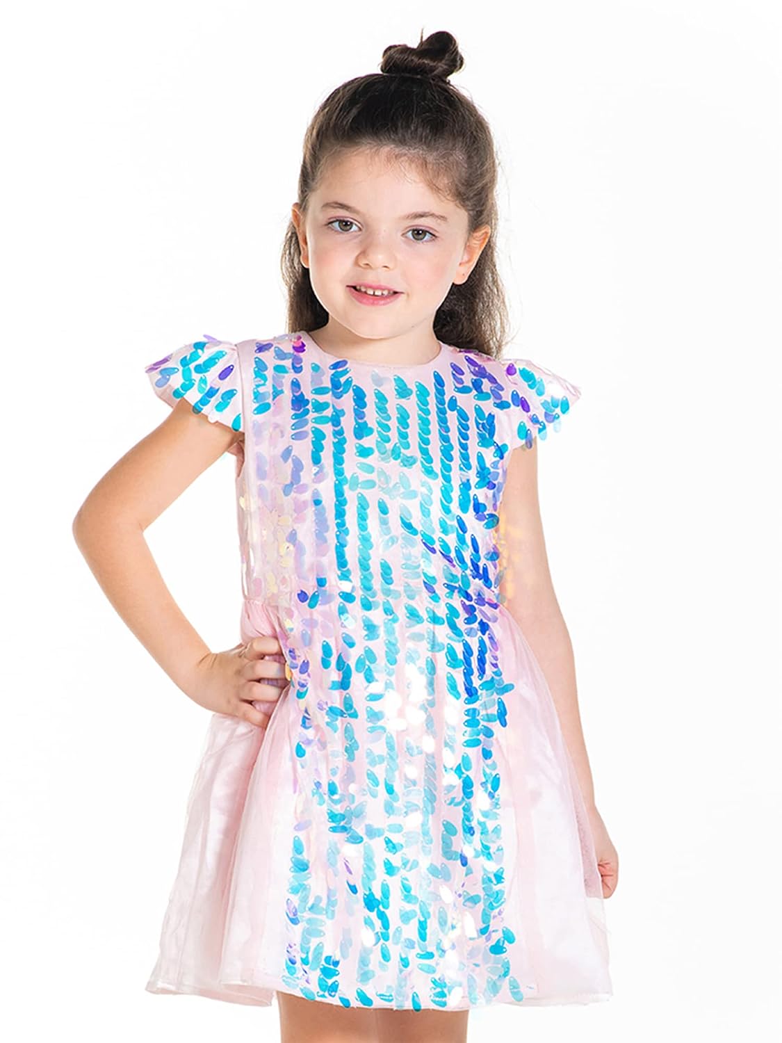 Cherry Crumble Girls Embellished Short Sleeves Party Glitter Dark Summer Dress - Review, Price and Buying Guide