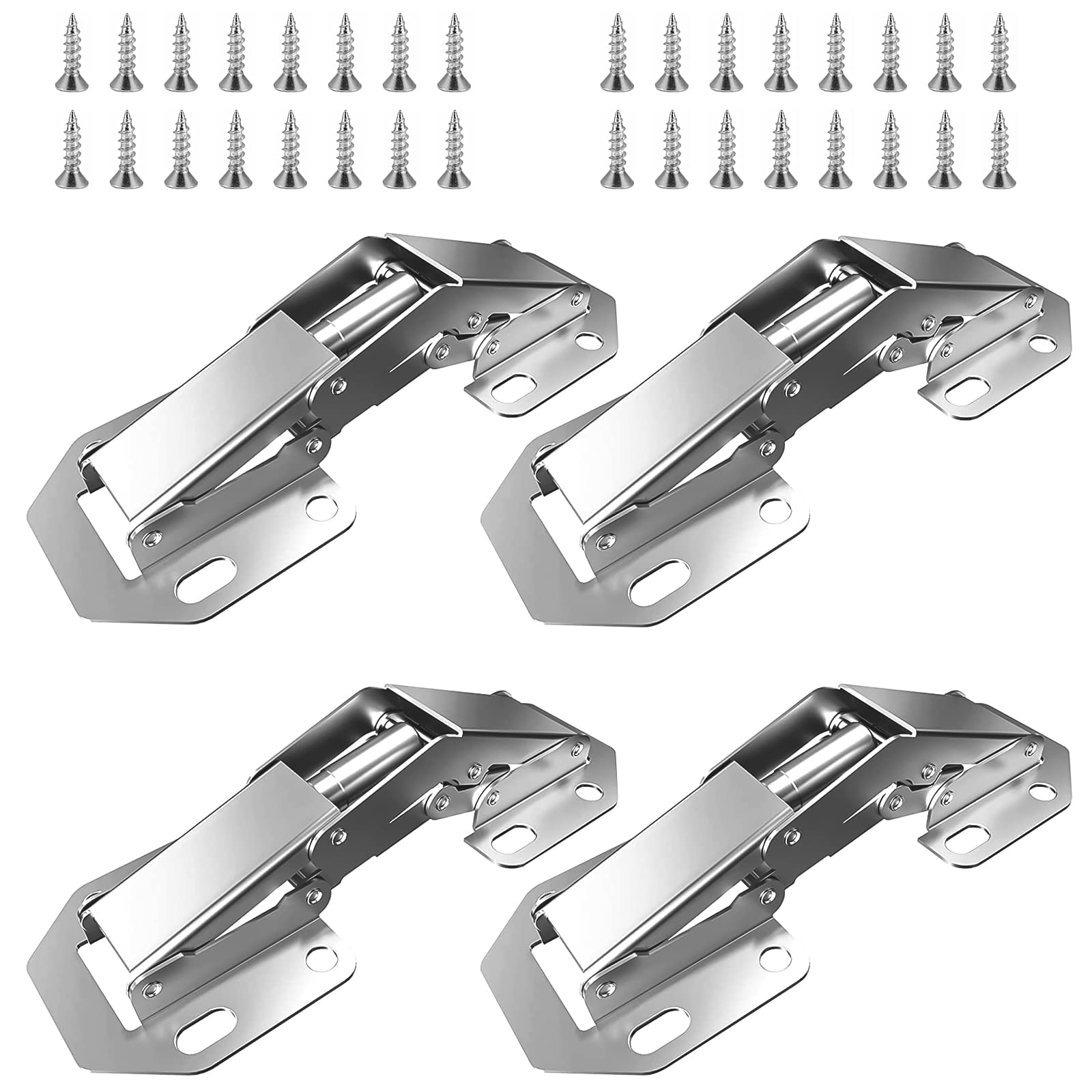 AMANMAN 4 Pcs Door Hinges Soft Close 180 Degree 4 Inch Kitchen Cupboard Wardrobe