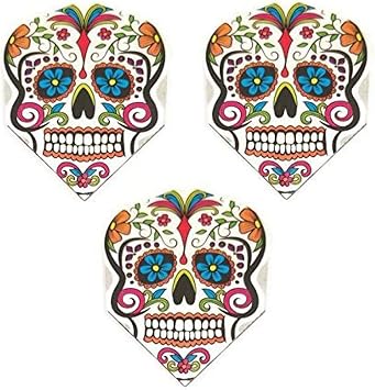 Art Attack 9 Pack Harrows Quadro Sugar Skull Day of The Dead 75 Micron Strong Standard Dart Flights